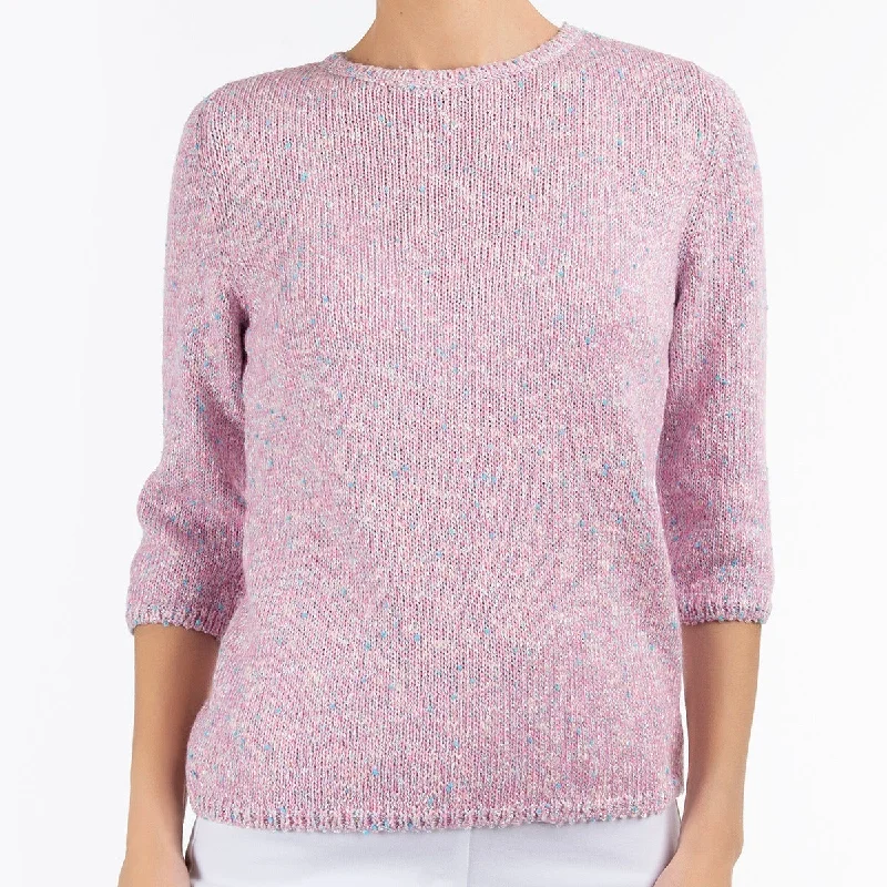 Best Seller Sequin & Slubs Pullover in Bubble Gum