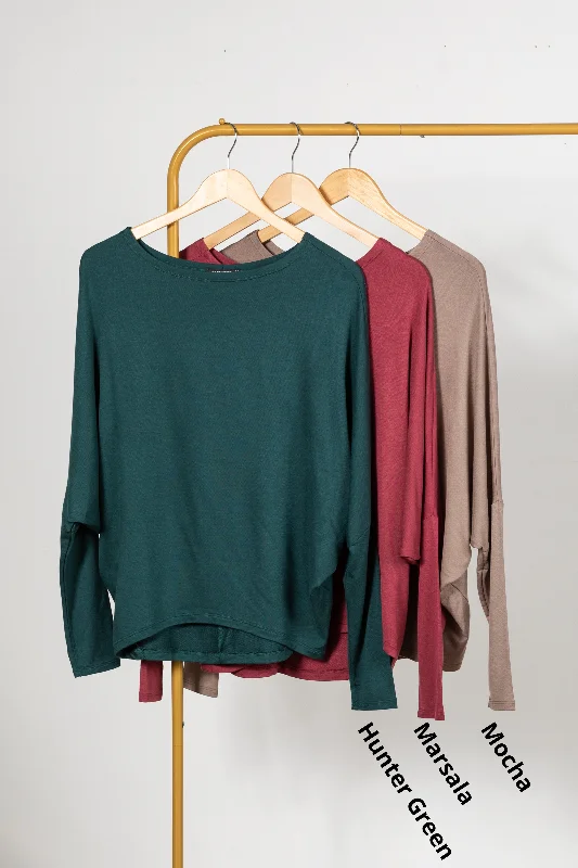 Low Prices Long Dolman Sleeve Terry Knit Top