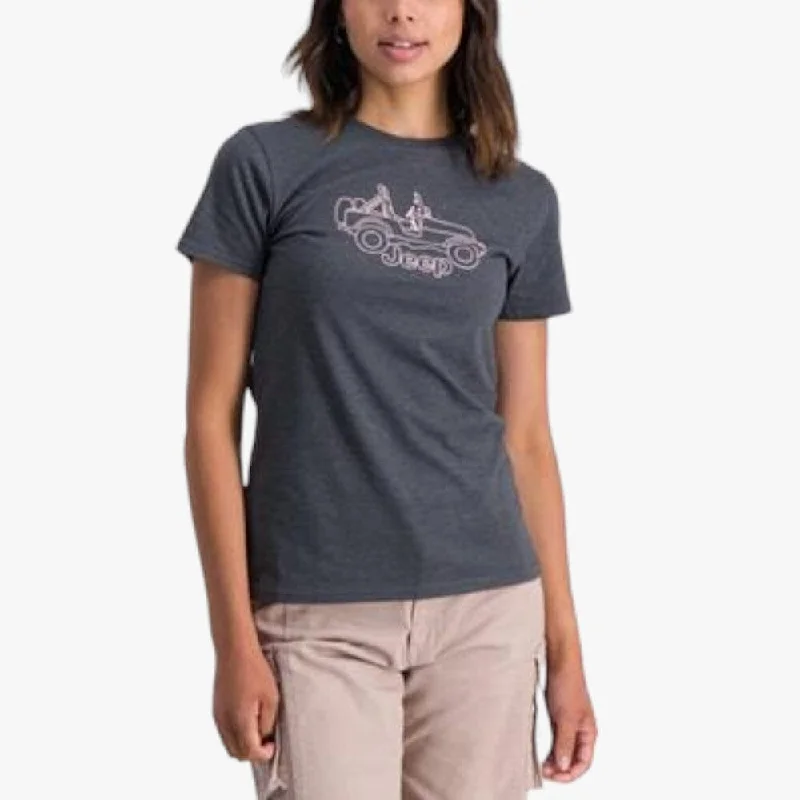 Midnight Madness Jeep Womens Iconic Car Short Sleeve Tee Charcoal Mel