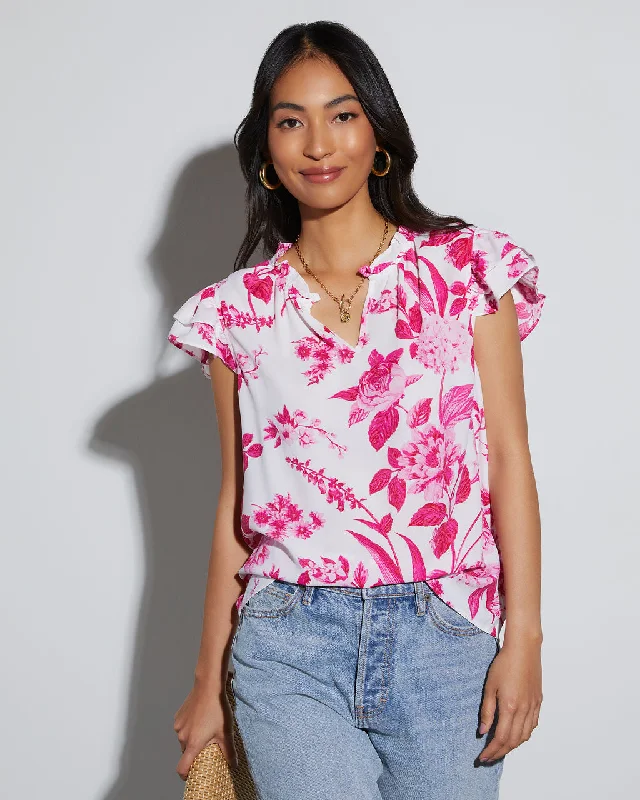 Special Offer Audrey Floral Short Sleeve Blouse
