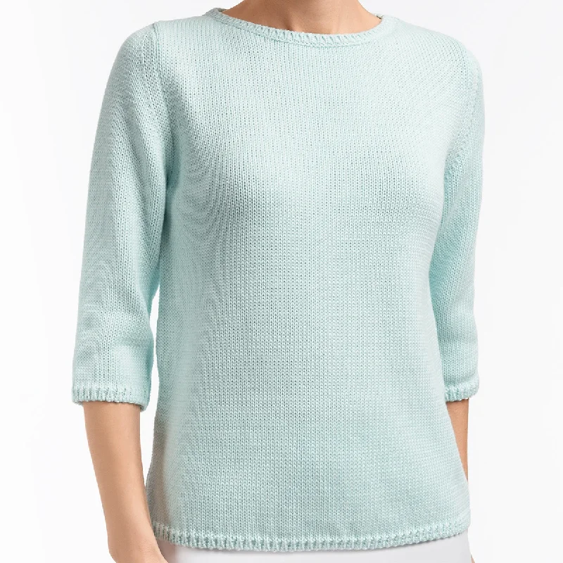 Great Deals 3/4 Sleeve Pullover in Aqua