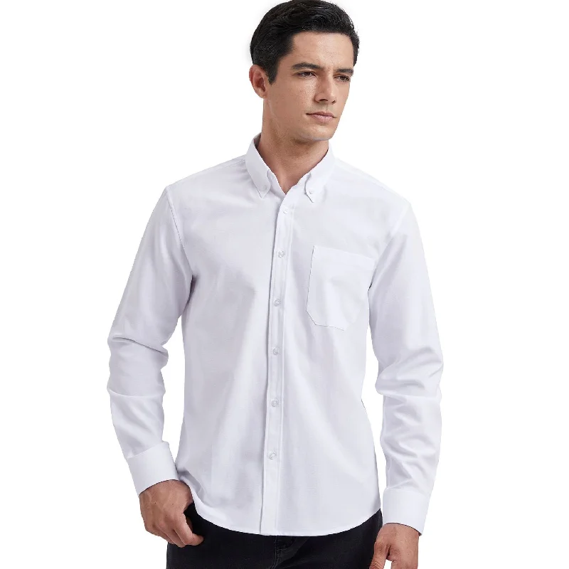 Men's Dress Shirt with Pocket - 01-WHITE