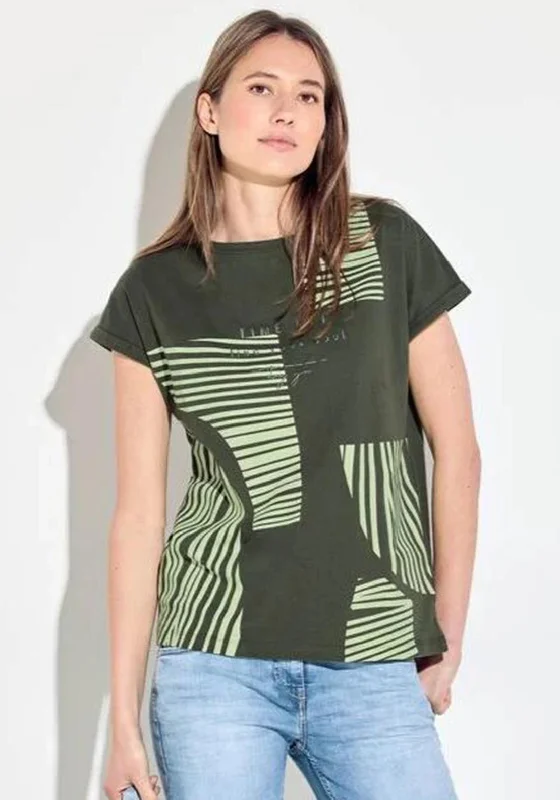 Last Chance Cecil Stripe Print T-Shirt, Cool Khaki