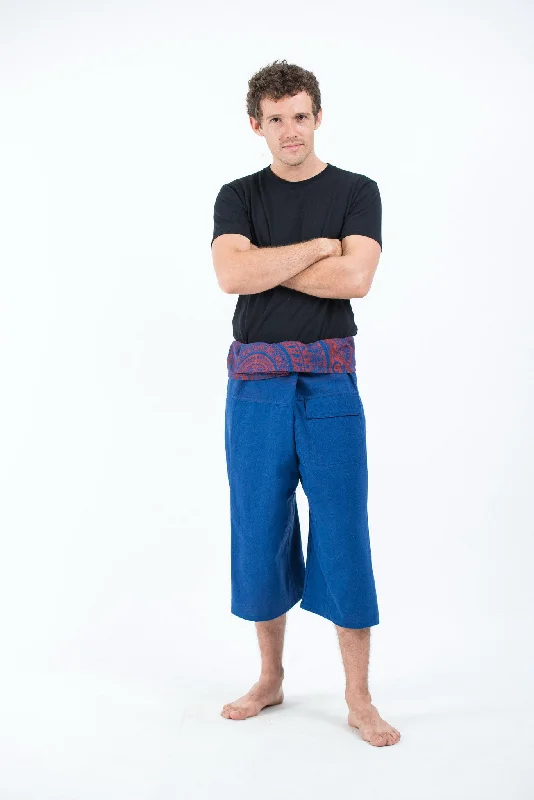 Time-Limited Offer Unisex Cropped Thai Fisherman Pants in Navy