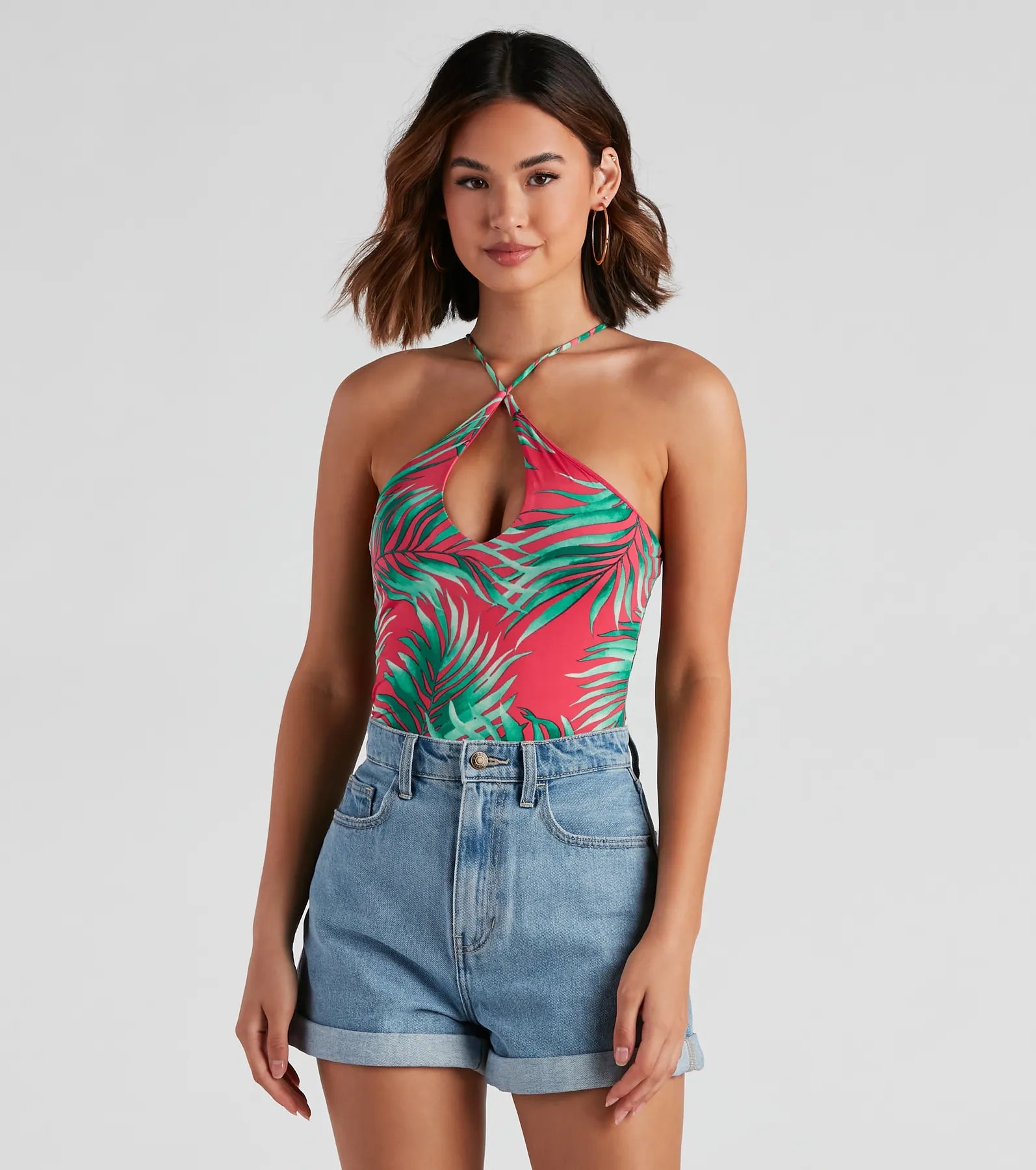 New Arrival Summer Sunset Halter Bodysuit