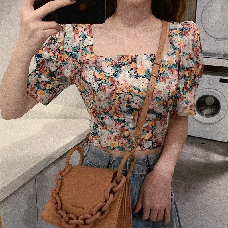 Deal Mania Cute floral crop tops  306