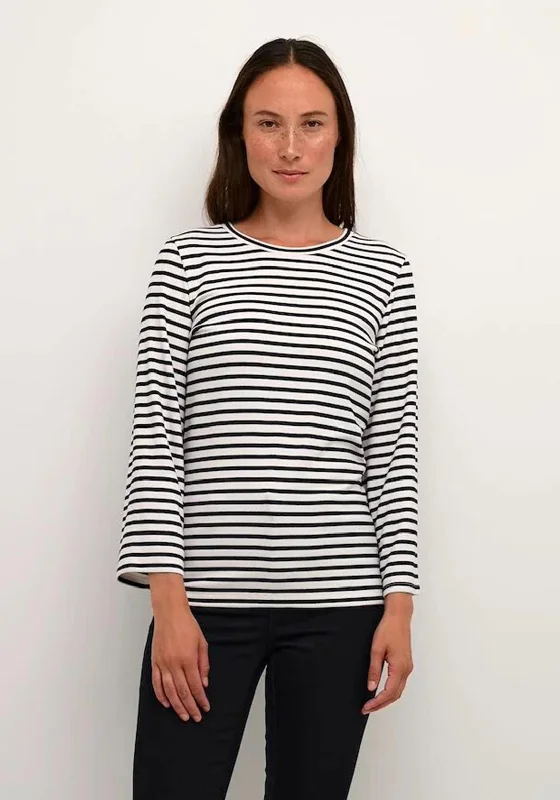 Big Savings KAFFE Kaliddy Striped T-Shirt, Black & White
