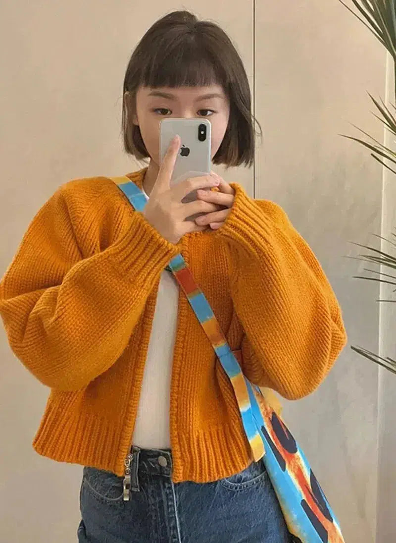 Price Smash Indie Zip Up Knitted Cardigan