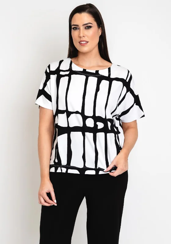 Bonus Offer Noen Curve Printed Jersey Top, White
