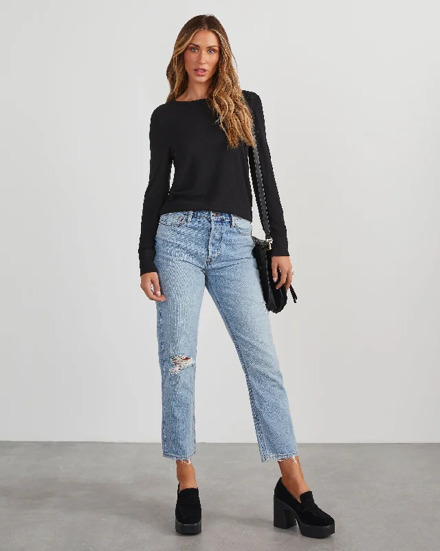 Super Sale Nevada Ribbed Long Sleeve Top
