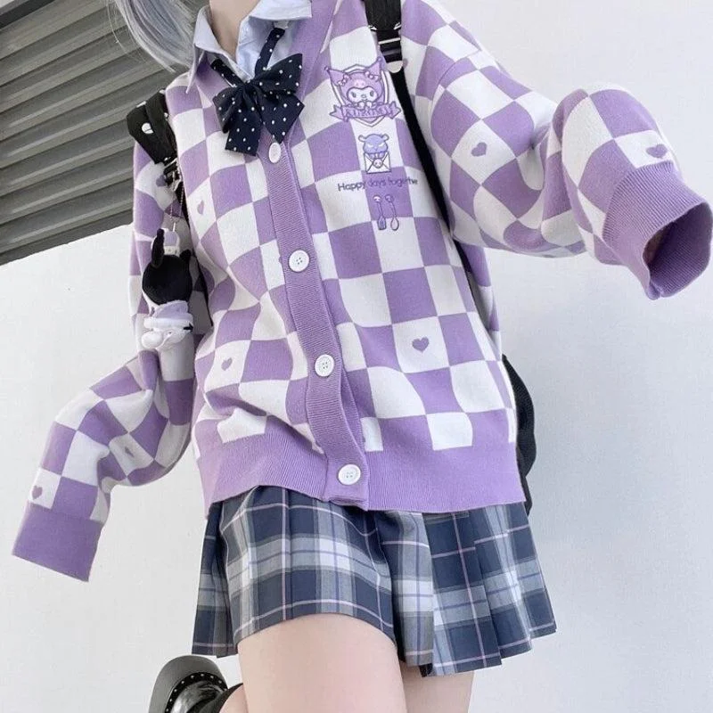 Price Slash Kuromi Buttoned Purple Cardigan