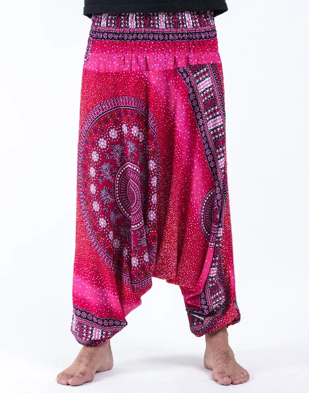 Weekend Bargains to Enjoy Unisex Tribal Chakras Drop Crotch Drop Crotch Jumpsuit Harem Pants in Pink Weekend Bargains to Enjoy Unisex Tribal Chakras Drop Crotch Drop Crotch Jumpsuit Harem Pants in Pink
