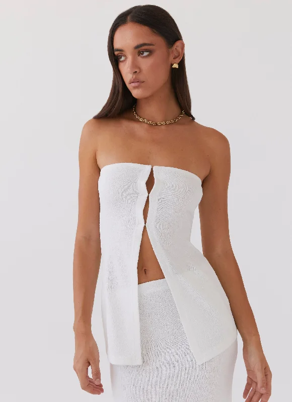 Price Meltdown Delicate Lady Knit Top - White
