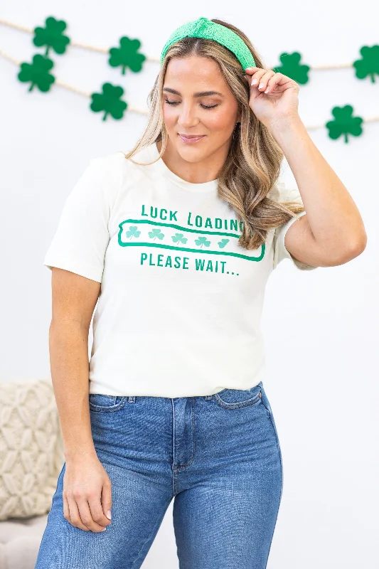 Referral Discount Light Olive Luck Loading Graphic Tee