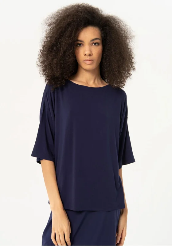 Sale Alert Surkana French Sleeve Elastic T-Shirt, Navy Blue
