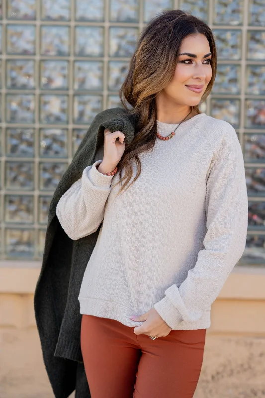 Great Deals Subtle Textured Crewneck Sweatshirt