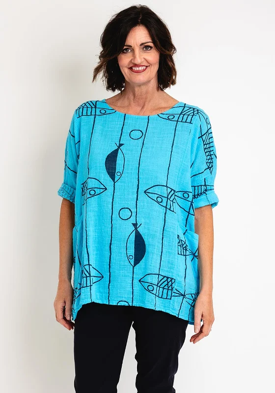 Daily Specials Serafina Collection One Size Fish Top, Blue
