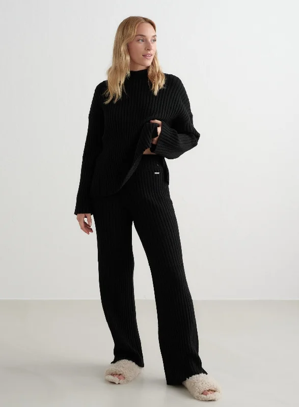 Weekend Specials to Grab Black Rib Knit Pants