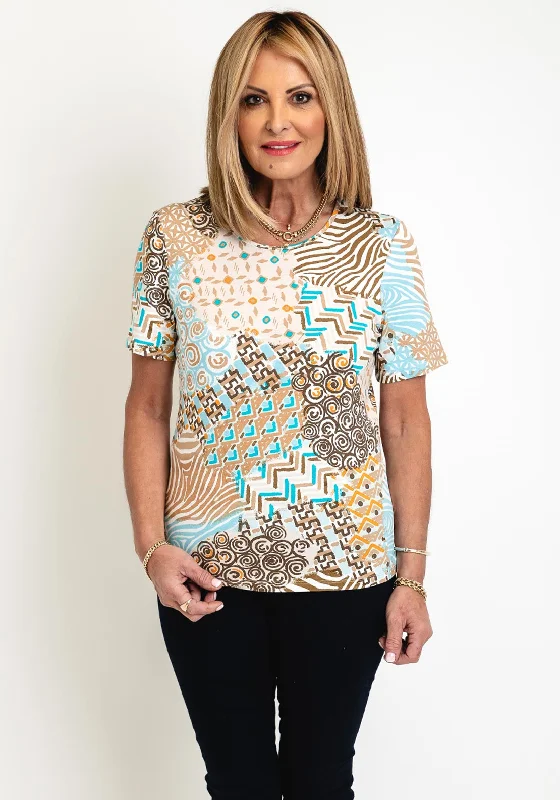 Weekend Offers That Shine Barbara Lebek Round Neck Aztec Top, Multi