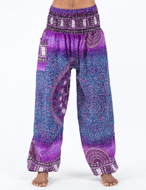 Price Reduction Unisex Tribal Chakras Harem Pants in Purple