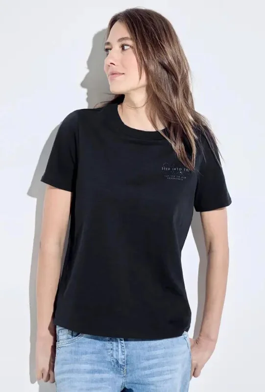 Weekend Deals That Impress Cecil Chest Print T-Shirt, Universal Blue