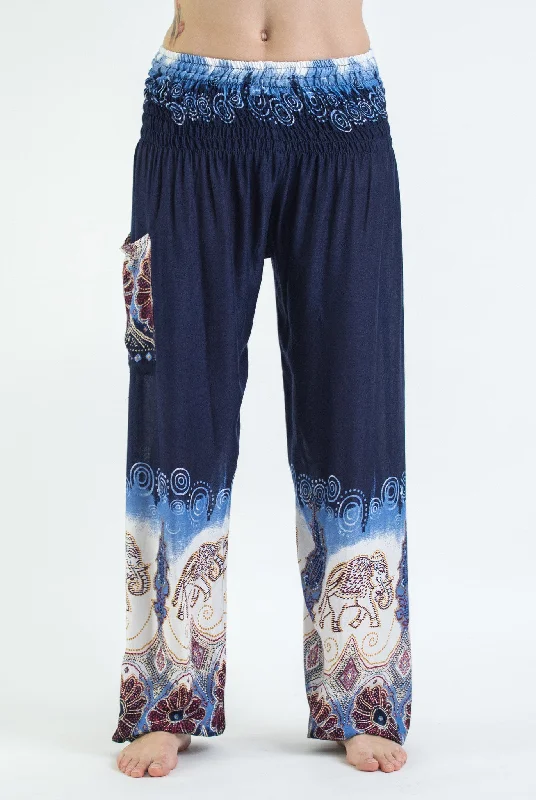 One-DAY Sale Unisex Solid Top Elephant Harem Pants in Blue