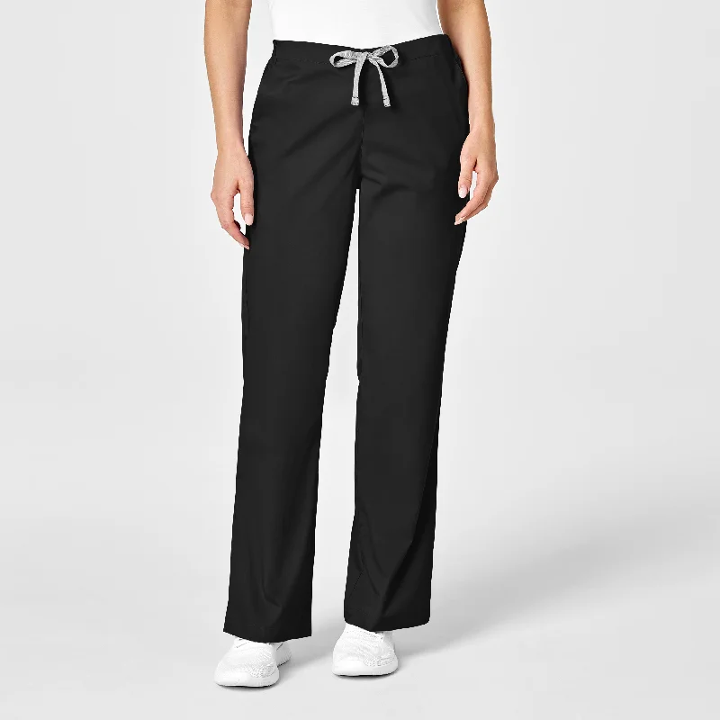 Super Deal WonderWORK Women's Flare Leg Scrub Pant - Black