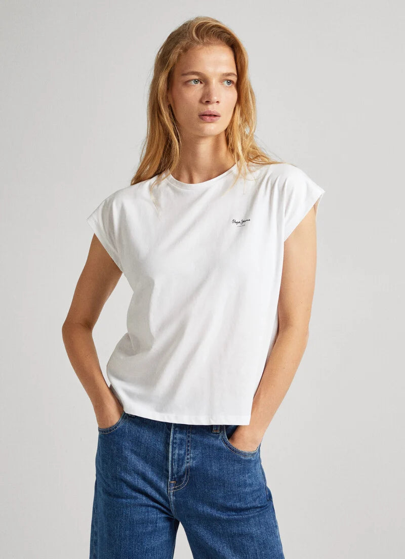 Weekend Savings Extravaganza Pepe Jeans Lory T-Shirt, Sea White