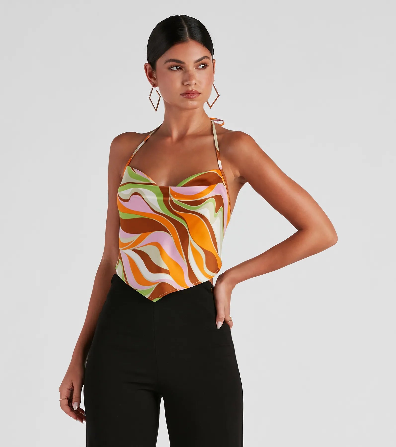 Time-Limited Offer That '70s Babe Swirl Scarf Top
