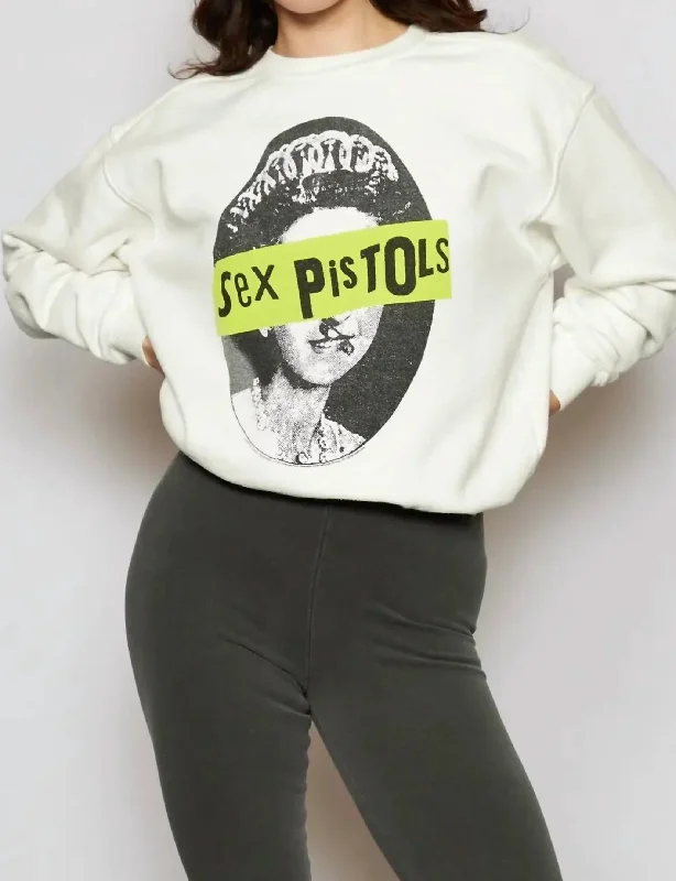Price Cut Sex Pistols 'God Save The Queen' Sweatshirt, White