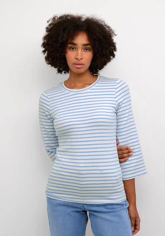 Daily Deals KAFFE Kaliddy Striped T-Shirt, Blue & White