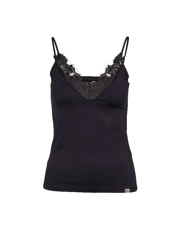 Weekend Offers That Tempt BOW lace top - Black