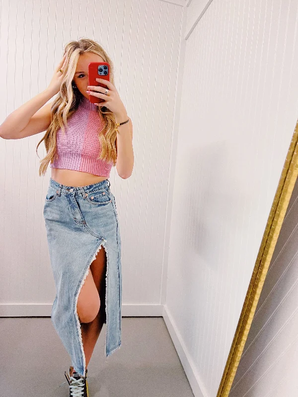 The Best Deal Open Color Top - Purple/Pink