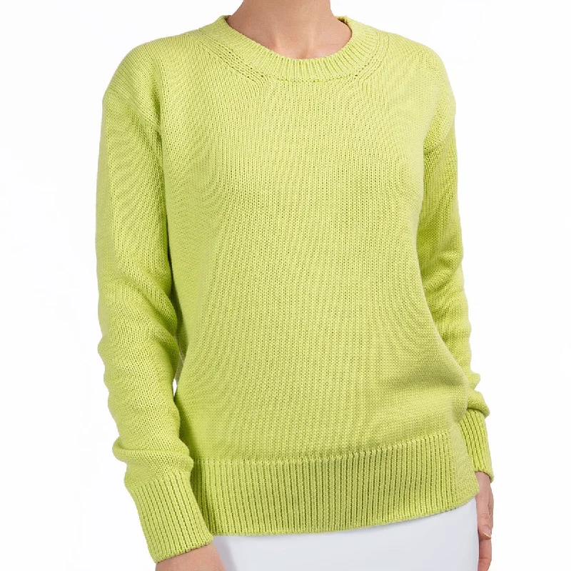 Weekend Savings Bonanza Oversized Round Neck Pullover in Lime