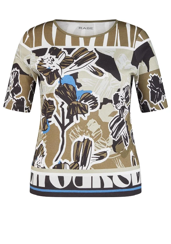 Weekend Savings Bonanza Rabe Round Neck Multi Print Top, Green