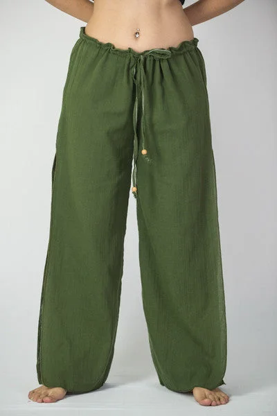 Closeout Womens Solid Color Double Layered Palazzo Pants in Green
