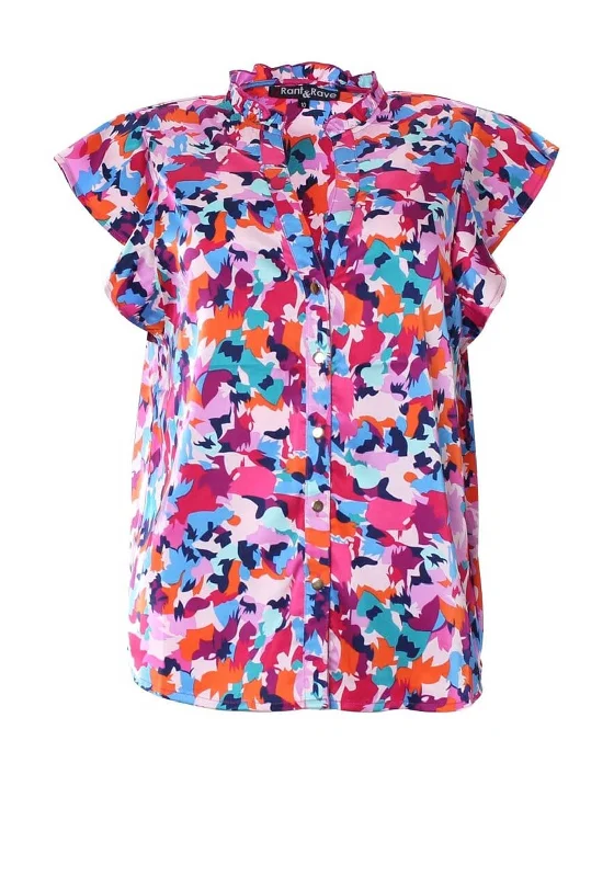 Discount Mania Rant & Rave Jody Button Down Top, Multi-Coloured