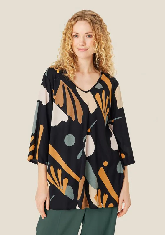 Don't Miss Masai Kata V-Neck Print Blouse, Butterscotch