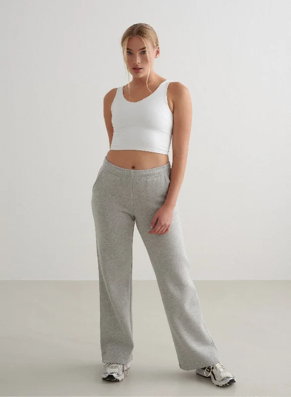 Steals and Deals Grey Melange Wide Sweatpants