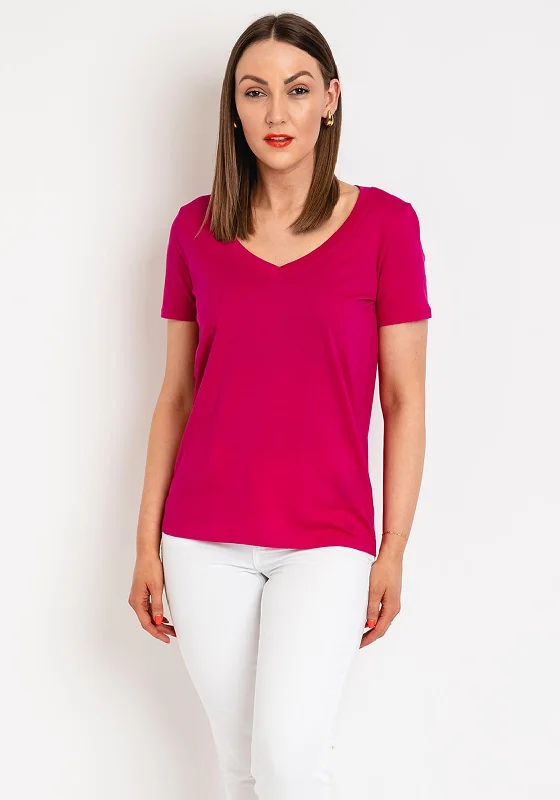 Year-End Clearance Oui Cari V Neck Top, Aura Red
