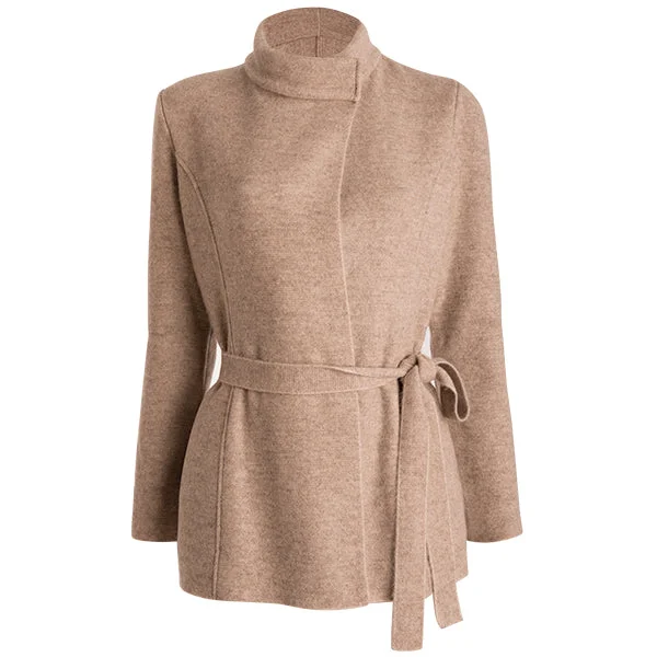 Extra Discounts Long Belted Cardigan in Beige