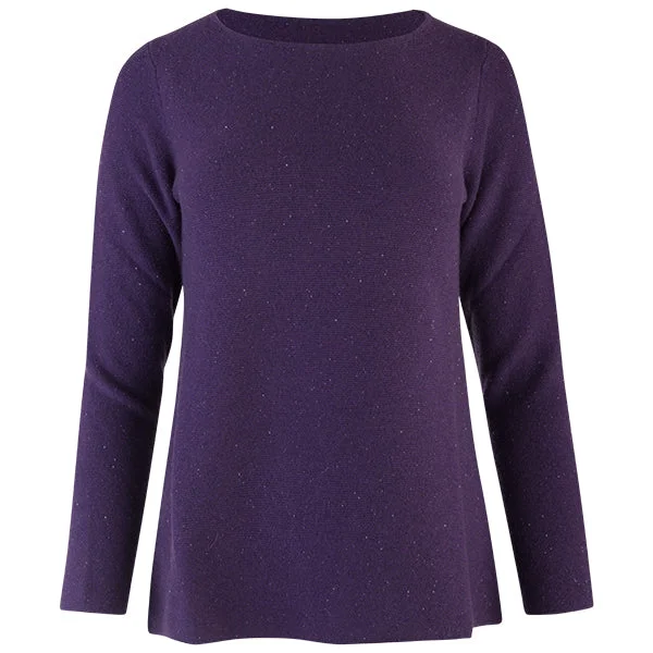 Crazy Savings Sequin Round Neck Pullover in Grape