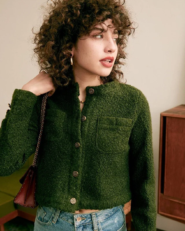Quick Sale The Fluffy Metal Buckle Jacket