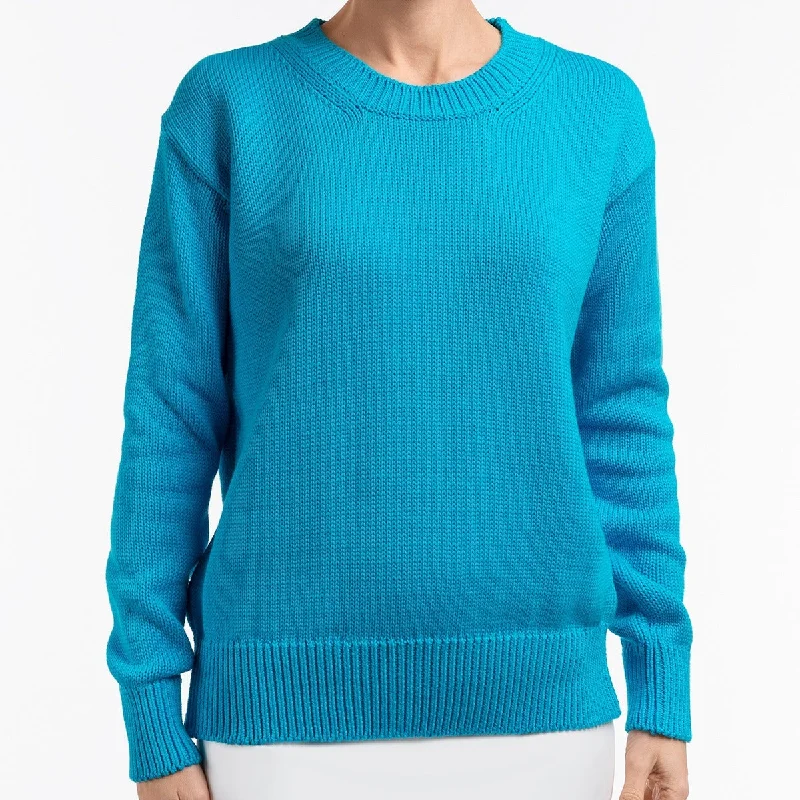 Weekend Deals That Sparkle Oversized Round Neck Pullover in Aquamarina