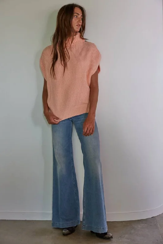 Final Clearance Ribbed Turtleneck Vest Top