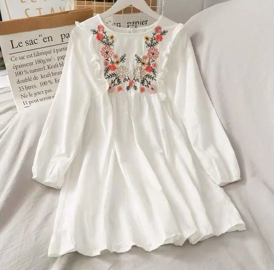 Weekend Bargains to Cherish Trendy White long top-tunics with embroidery work for women Weekend Bargains to Cherish Trendy White long top-tunics with embroidery work for women