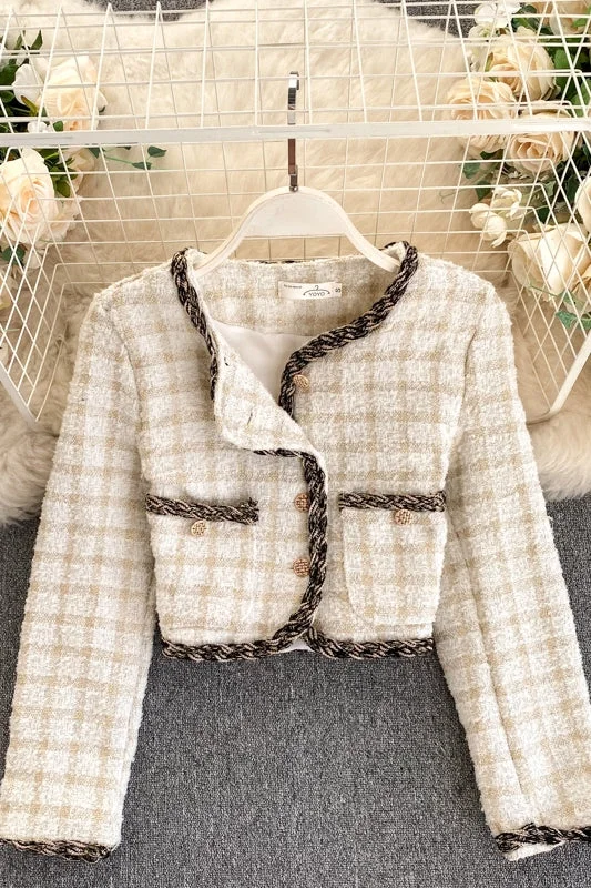 Mega Sale Small fragrant coat women's autumn and winter coat cardigan  1494