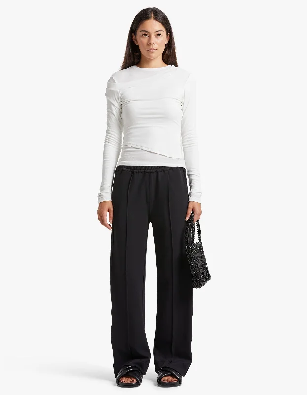 Must-Have Deals Twill Pinstitch Detail Pant - Black