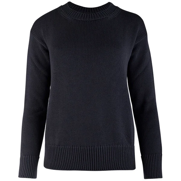 Don't Miss Out Oversized Round Neck Pullover in Navy