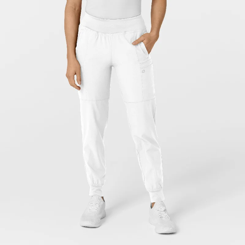 Savings Galore W123 Women's Comfort Waist Cargo Jogger Scrub Pant - White
